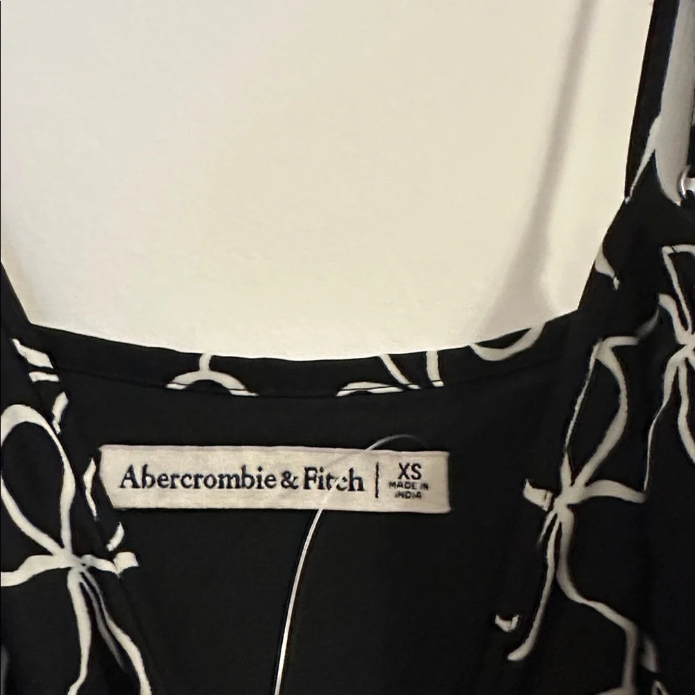 NWT Abercrombie & Fitch Julia Slip Maxi Dress in Black and White Print | Size XS